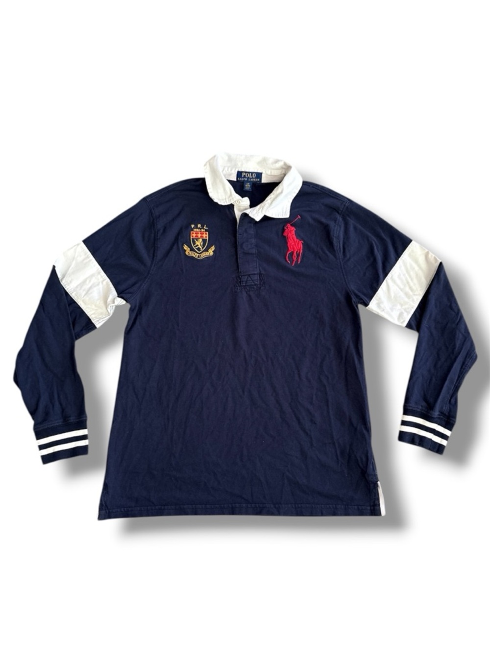 Polo Ralph Lauren Big Pony Rugby Shirt Navy Boys Youth Sz L